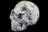 Realistic, Carved Chevron (Banded) Amethyst Skull #116485-1